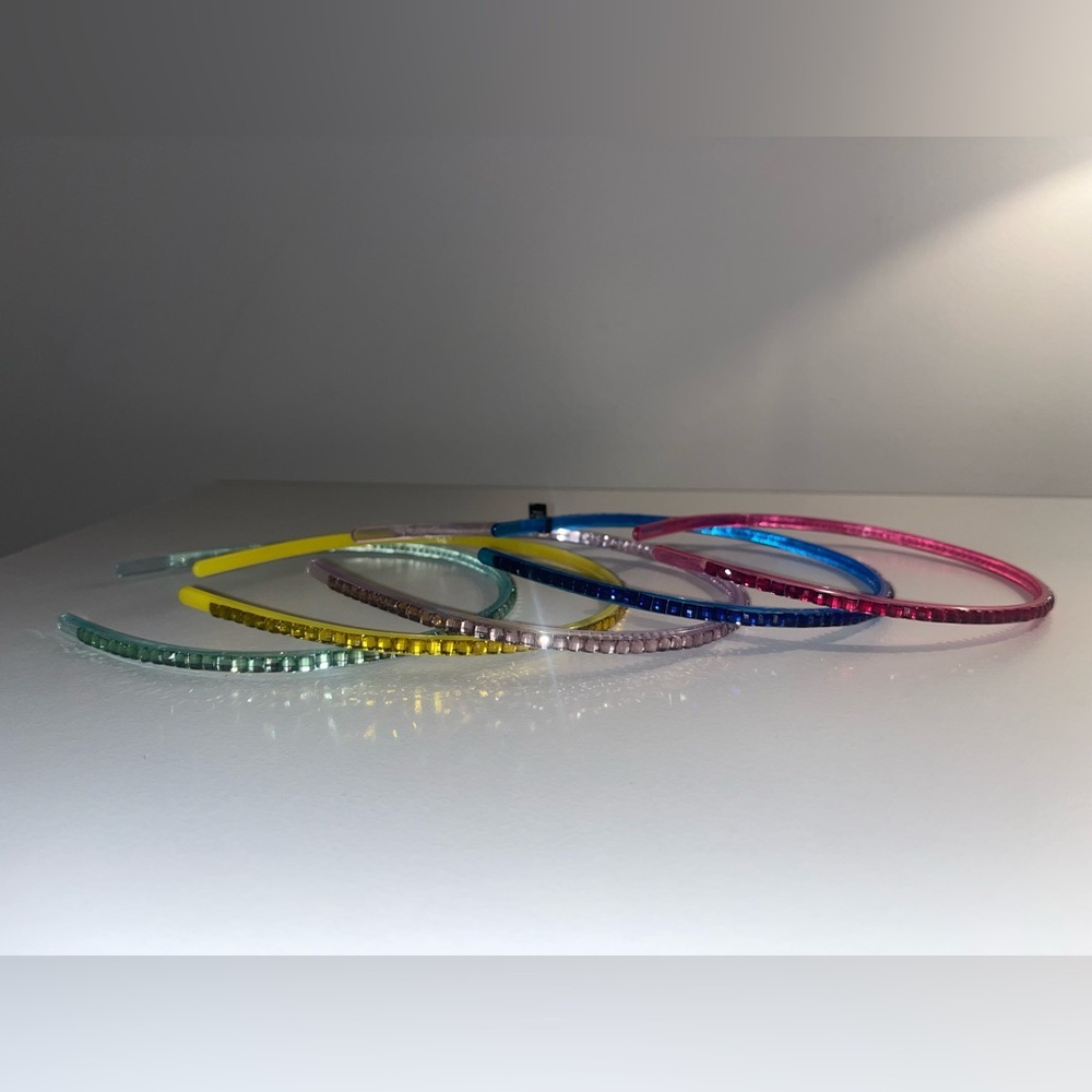 Set of 5 bedazzled headbands, rainbow colors​